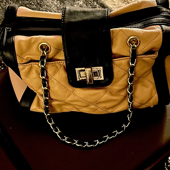 Aldo Bags Ladies Aldo Satchel Bag In Tantaupe Trimmed In Black